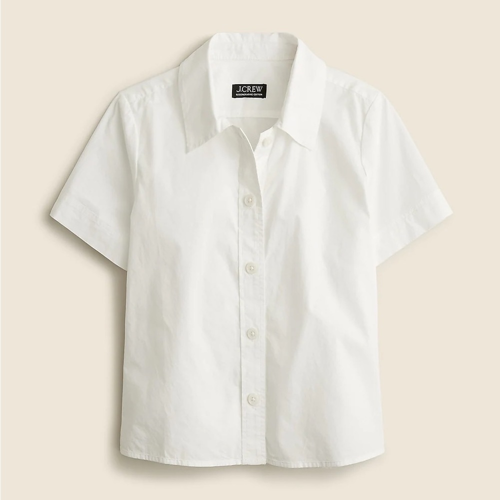 J. Crew Gamine Shirt in Cotton Poplin - White Size 2
